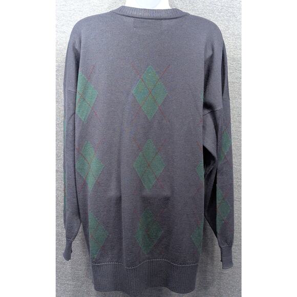 PRINGLE OF SCOTLAND Womens Sweater - Gray/Green, Argyle, Lambswool, Size M - Picture 4 of 6